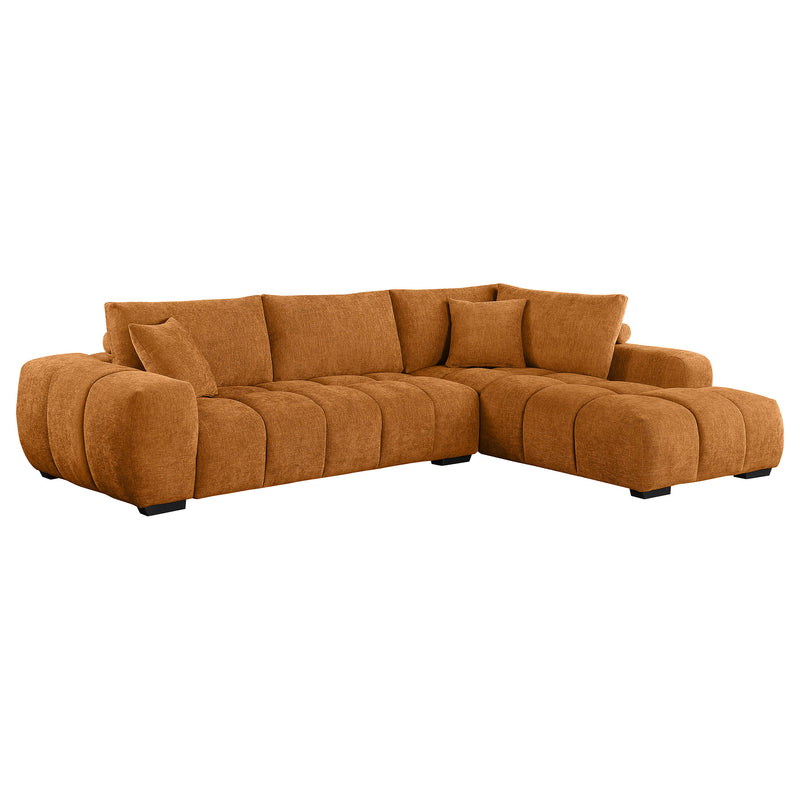 Coaster Furniture Camacho Orange Sectional with Ottoman