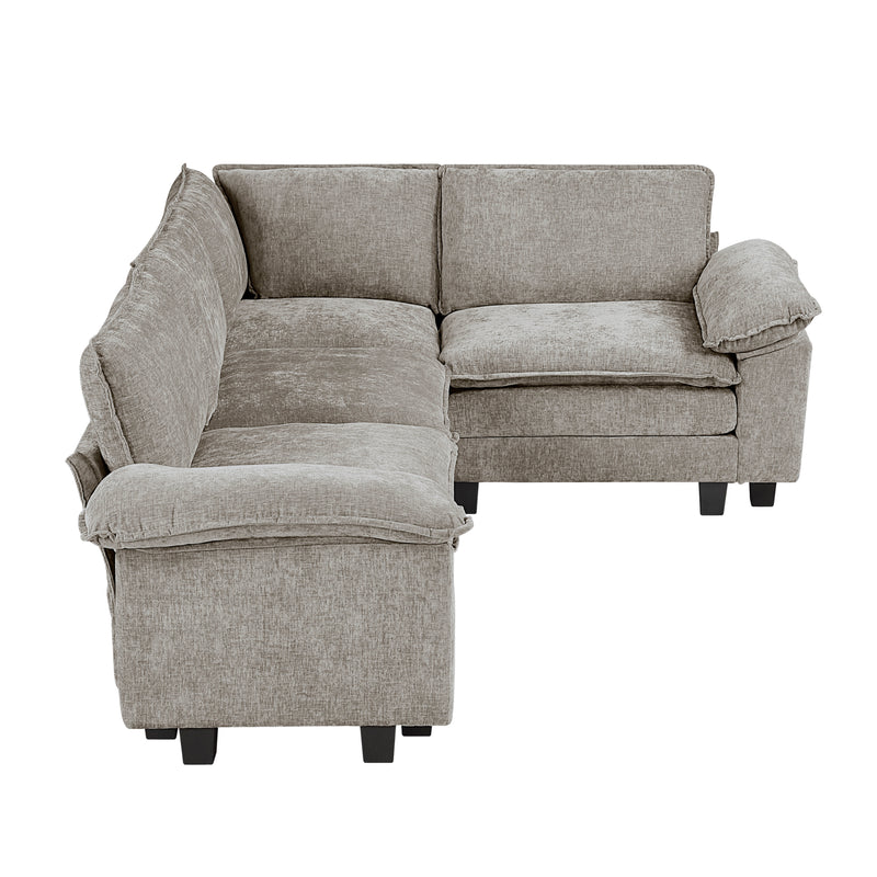 Home Elegance Dublin Pewter 4pc Modular Sectional