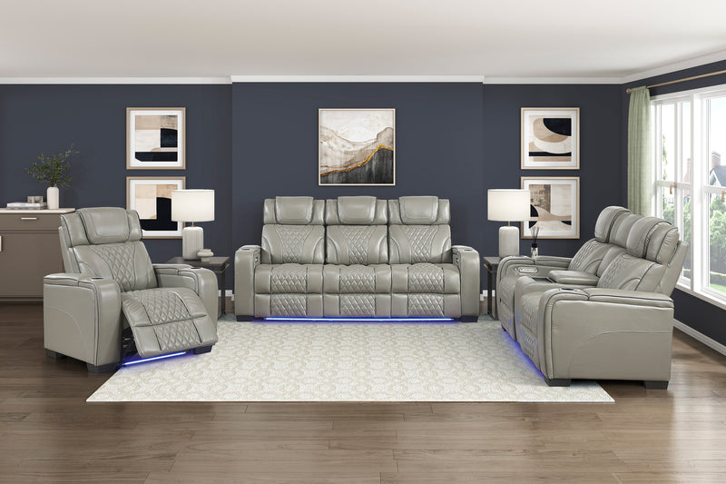 Home Elegance Apex Gray 3pc Living Room Set