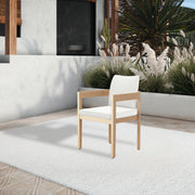 New Classic Furniture Wesley Brown White Patio Side Chair with Cushion