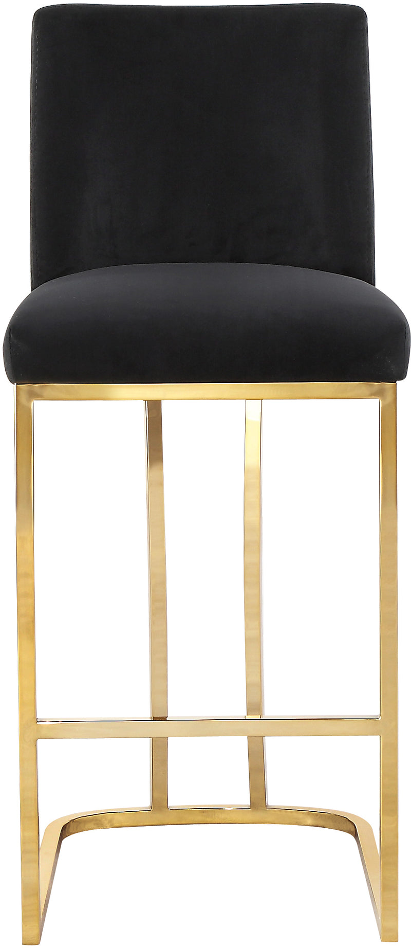 Meridian Furniture Heidi Cream Velvet Gold Counter Height Stool
