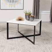 Coaster Furniture Tobin White Black Square Coffee Table