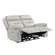 Home Elegance Laconia Brown Power Double Reclining Love Seat