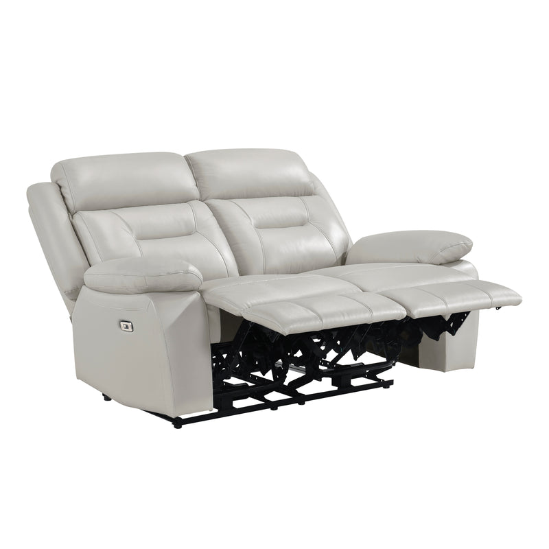 Home Elegance Laconia Brown Power Double Reclining Love Seat