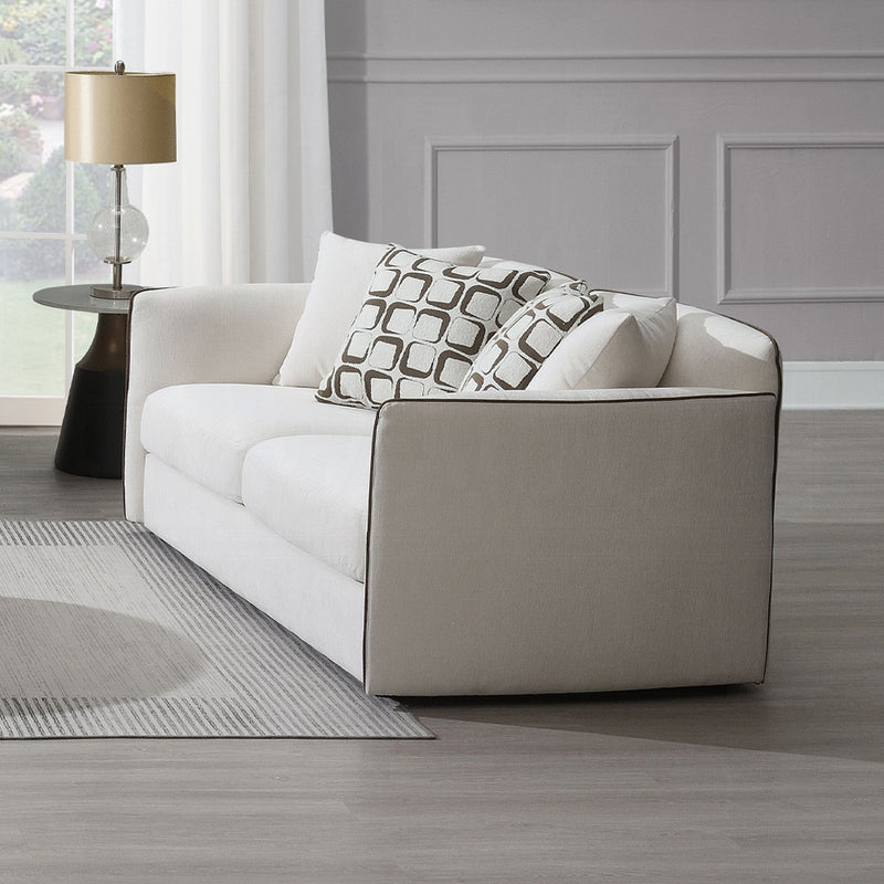 Acme Furniture Yolanda Beige Loveseat with 4 Pillows