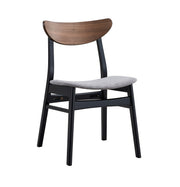 2 Acme Furniture Rebi Gray Walnut Black Side Chairs