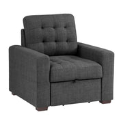 Home Elegance Mccafferty Dark Gray Chair with Pull Out Ottoman