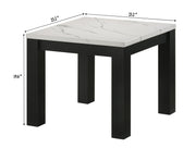 Crown Mark Ivy White Faux Marble 3pc Cocktail Table Set