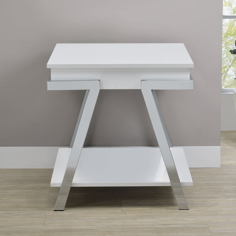 Steve Silver Zena White Square End Table