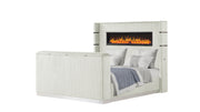 Galaxy Home Lavish Beige 5pc King Bedroom Set With Fireplace
