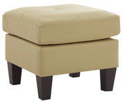 Glory Furniture Newbury Beige Faux Leather Ottoman