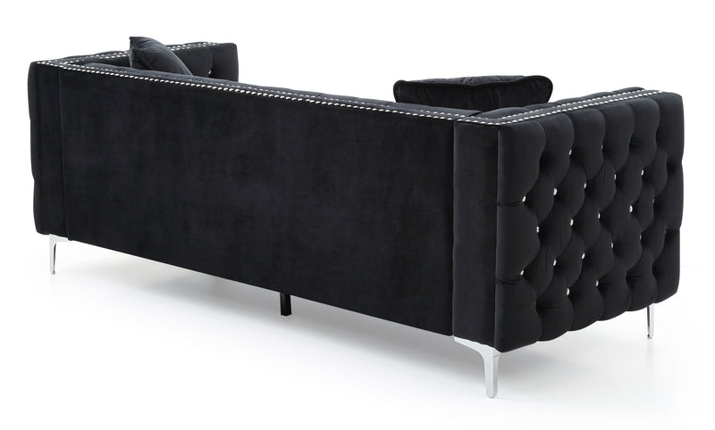 Glory Furniture Paige Ivory Velvet Sofa
