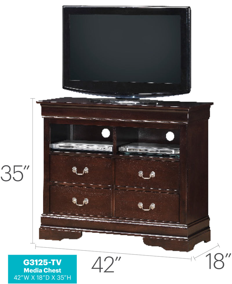 Glory Furniture Louis Phillipe Black Media Chest