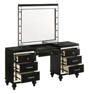 New Classic Furniture Valentino Black Vanity Desk with Mirror