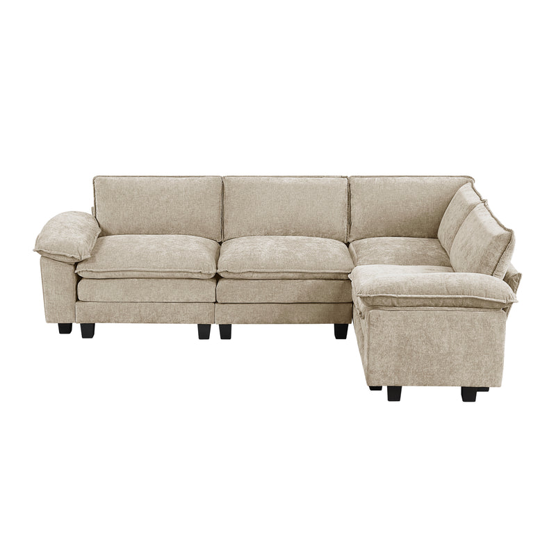 Home Elegance Dublin Pewter 4pc Modular Sectional