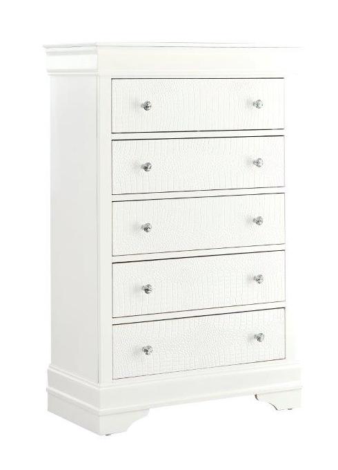 Global Furniture Pompei Metallic White Chest