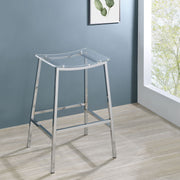 2 Coaster Furniture Jovani Clear Chrome Backless Bar Stools