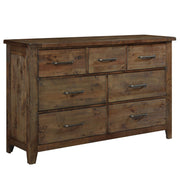 Home Elegance Jerrick Burnished Brown Dresser and Mirror