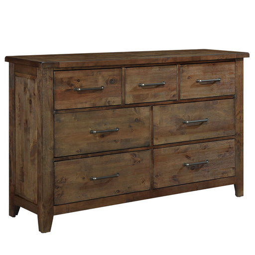 Home Elegance Jerrick Burnished Brown Dresser and Mirror