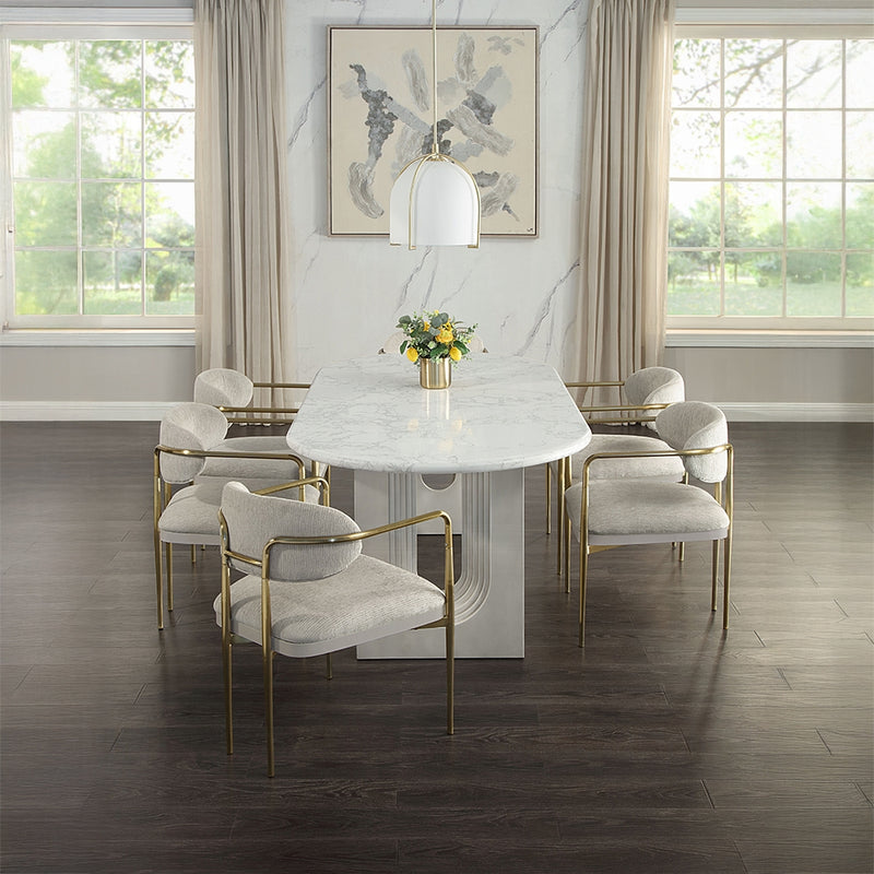 Acme Furniture Zayn White Natrual Dining Table