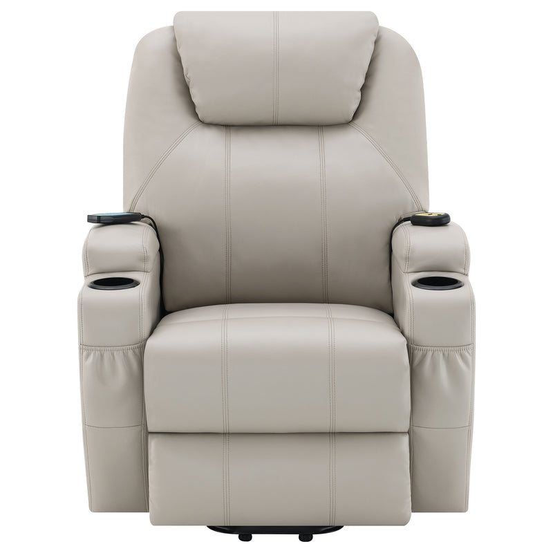 Coaster Furniture Sanger Beige Power Lift Massage Recliner