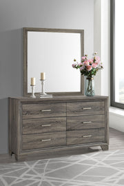 Coaster Furniture Wright Brown Oak Dresser and Mirror