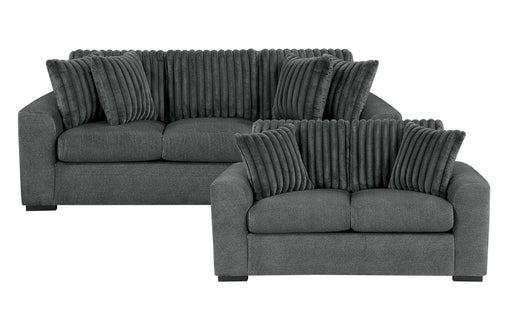 Home Elegance Athena Dark Gray 2pc Living Room Set