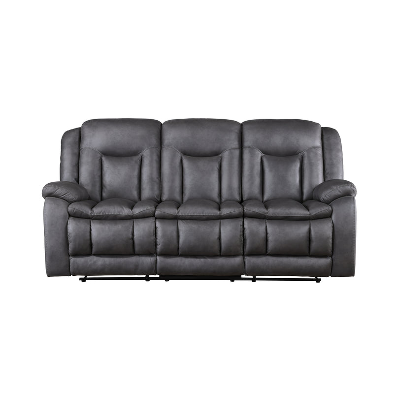 New Classic Furniture Morello Gray Sofa with Dual Recliner