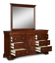 New Classic Furniture Versaille Cherry Dresser And Mirror