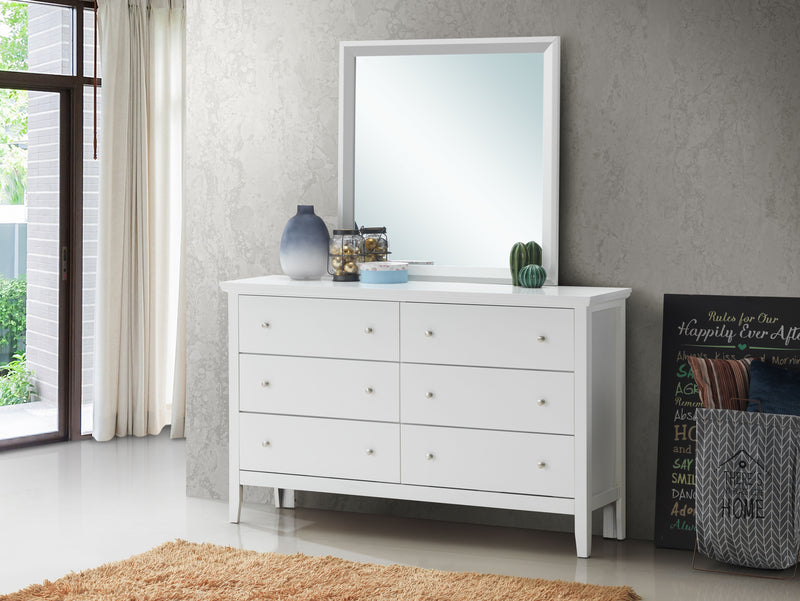 Glory Furniture Primo White Dresser and Mirror