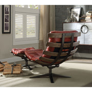 Acme Furniture Gandy Retro Brown Chair and Ottoman Set