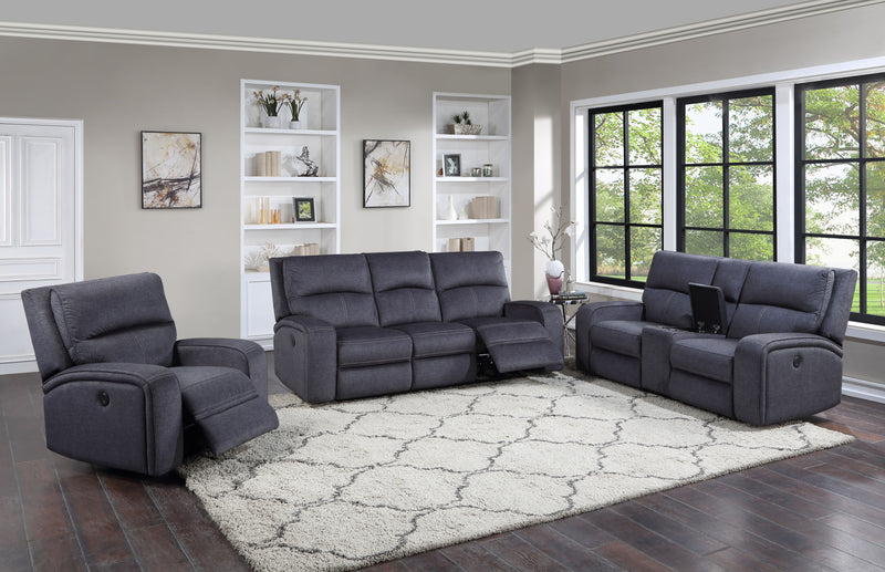 Steve Silver Lovell Charcoal Power 3pc Living Room Set