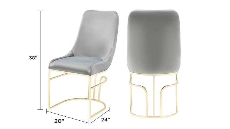 2 Galaxy Home Emrald Gray Gold Chairs