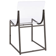 2 Coaster Furniture Adino Clear Black Side Chairs