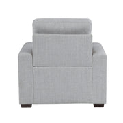 Home Elegance Mccafferty Dark Gray Chair with Pull Out Ottoman