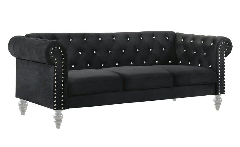 New Classic Furniture Emma Black Crystal Sofa