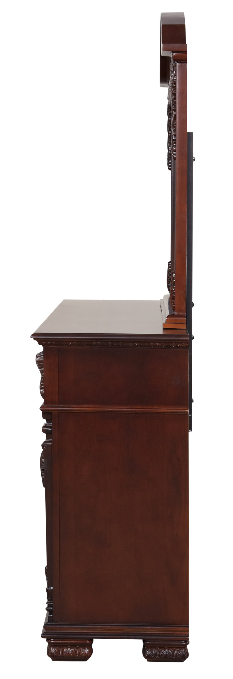 Glory Furniture Lyndon Cherry 9 Drawer Dresser and Mirror