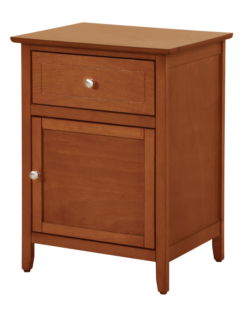 Glory Furniture Izzy Oak 1 Drawer 1 Door Nightstand