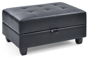 Glory Furniture Revere Black Faux Leather Ottoman