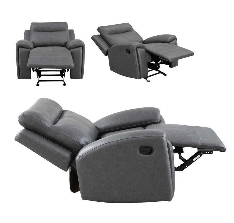 Steve Silver Gaston Gray Manual Recliner