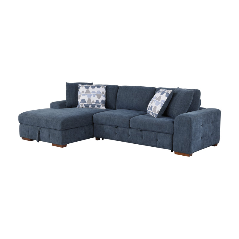Home Elegance Raife Gray 3pc Sectional with Left Chaise and Ottoman