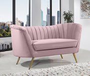 Meridian Furniture Margo Pink Velvet Loveseat