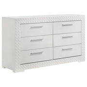 Coaster Furniture Ives White High Gloss 6 Drawer Dresser