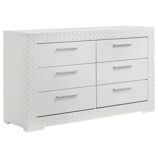 Coaster Furniture Ives White High Gloss 6 Drawer Dresser
