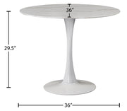 Meridian Furniture Tulip White 36 Inch Dining Table