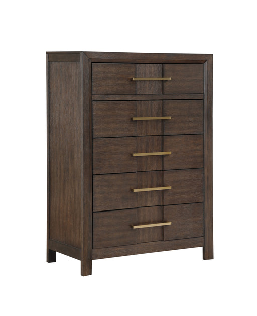 Galaxy Home Kenzo Walnut 5 Drawer Chest