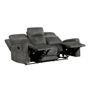 Home Elegance Muncie Brown Gray Double Reclining Sofa