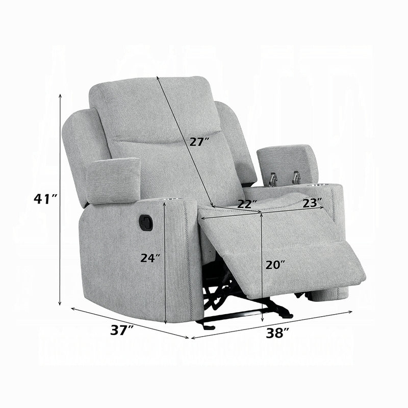 Acme Furniture Galya Light Gray Motion Glider Recliner