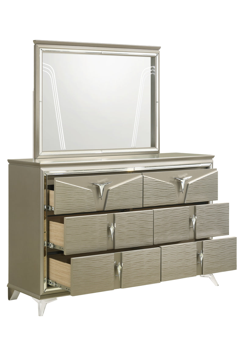 Galaxy Home Samantha Silver 6 Drawer Dresser