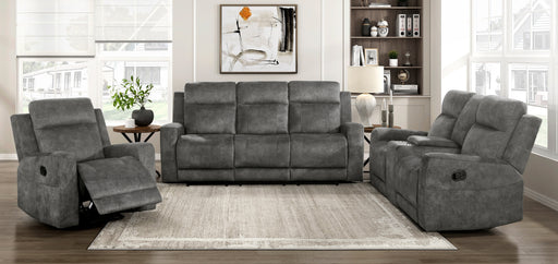 Home Elegance Muncie Brown Gray 3pc Living Room Set